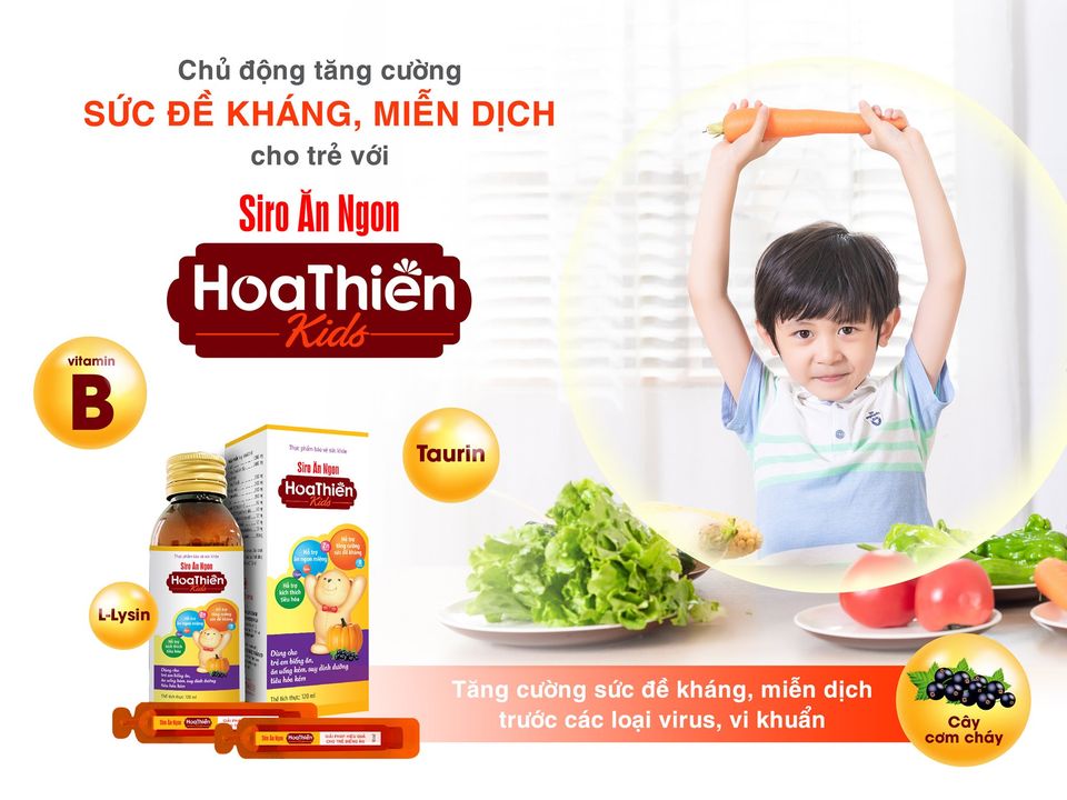 [HCM]Siro Ăn Ngon Hoa Thiên Kids (Hộp/chai 120ml)