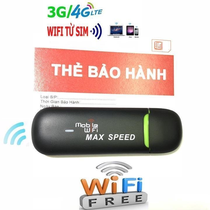 Tặng kèm sim 4g khi mua cục phát wifi 4g dùng sim maxspeed - usb wifi chất lượng cao - tốc độ 4g lte ổn định