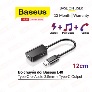 Đầu chuyển Baseus L40 Type C sang Audio 3.5mm & Type C, nghe nhạc thumbnail