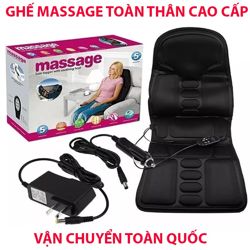Đệm ghế massage Freeship Nệm massage toàn thân, Dùng được trên ô tô và mọi vị trí ngồi