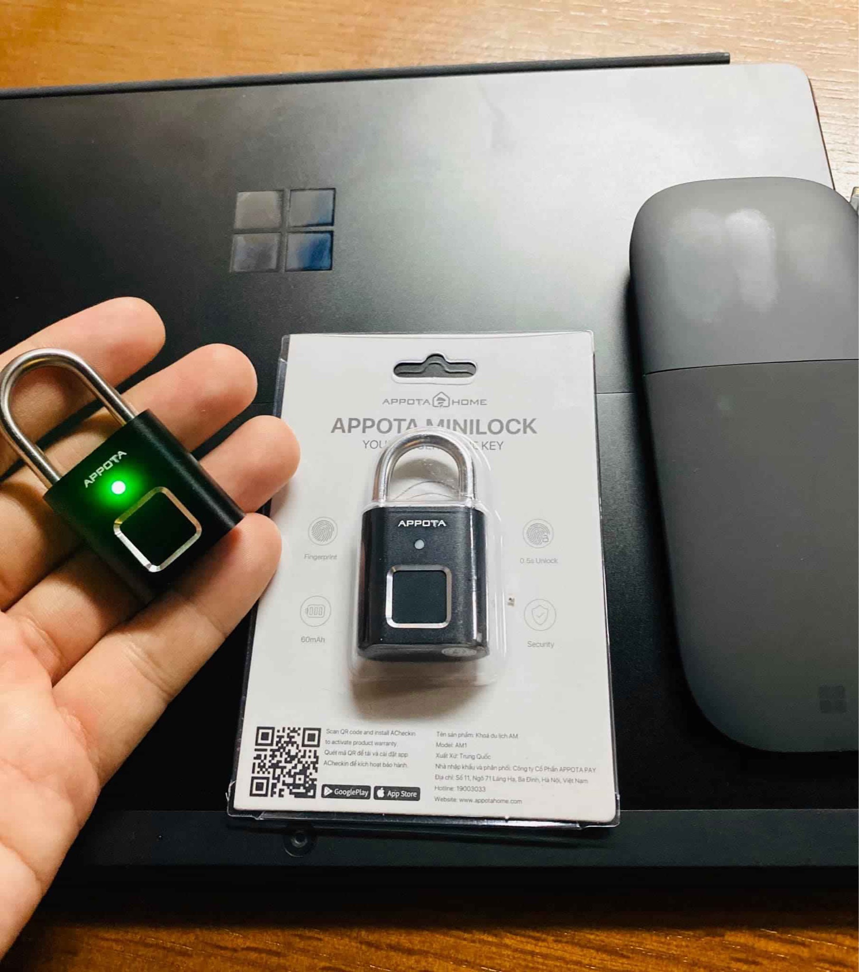Khoá vân tay du lịch Appota AM1