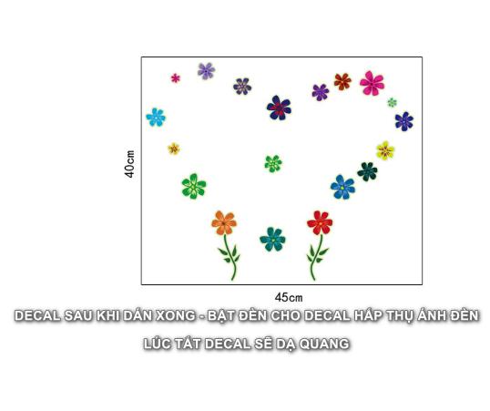 [HCM]Decal trang trí tường - Hoa sắc màu 02 - DẠ QUANG