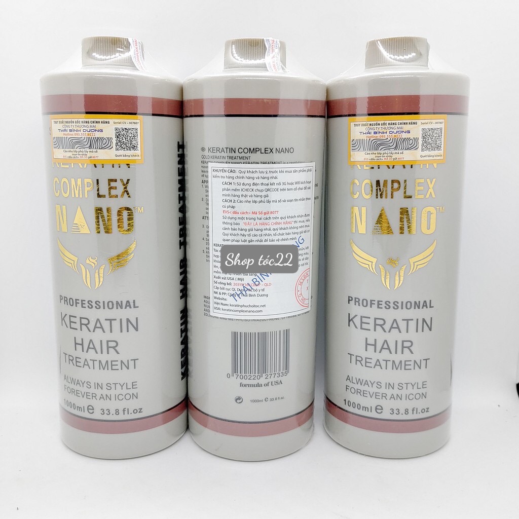 Keratin Complex Nano hàng chuẩn chuyên phục hồi tóc hư nát 1000ml