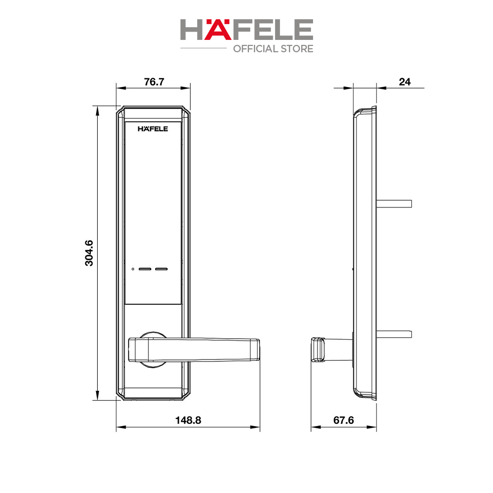 [MIỄN PHÍ LẮP ĐẶT] Khóa điện tử Hafele EL7200-TC màu đen