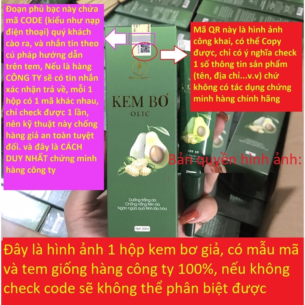 Kem bơ cấy trắng nano olic