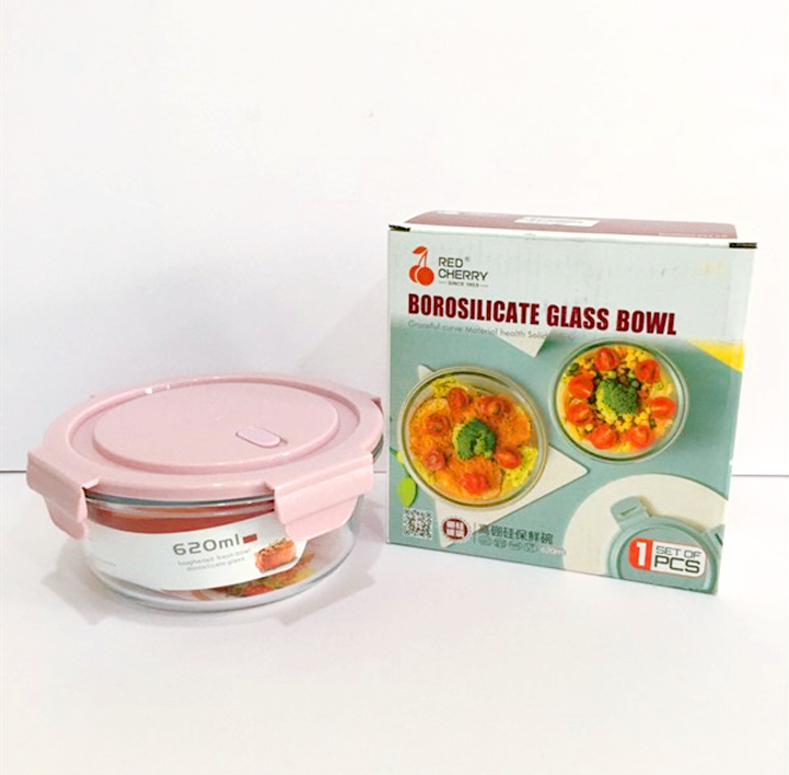 Thố thủy tinh tròn đựng thực phẩm 400ML, 620ML, 950ML[ NẮP HÚT CHÂN KHÔNG ]