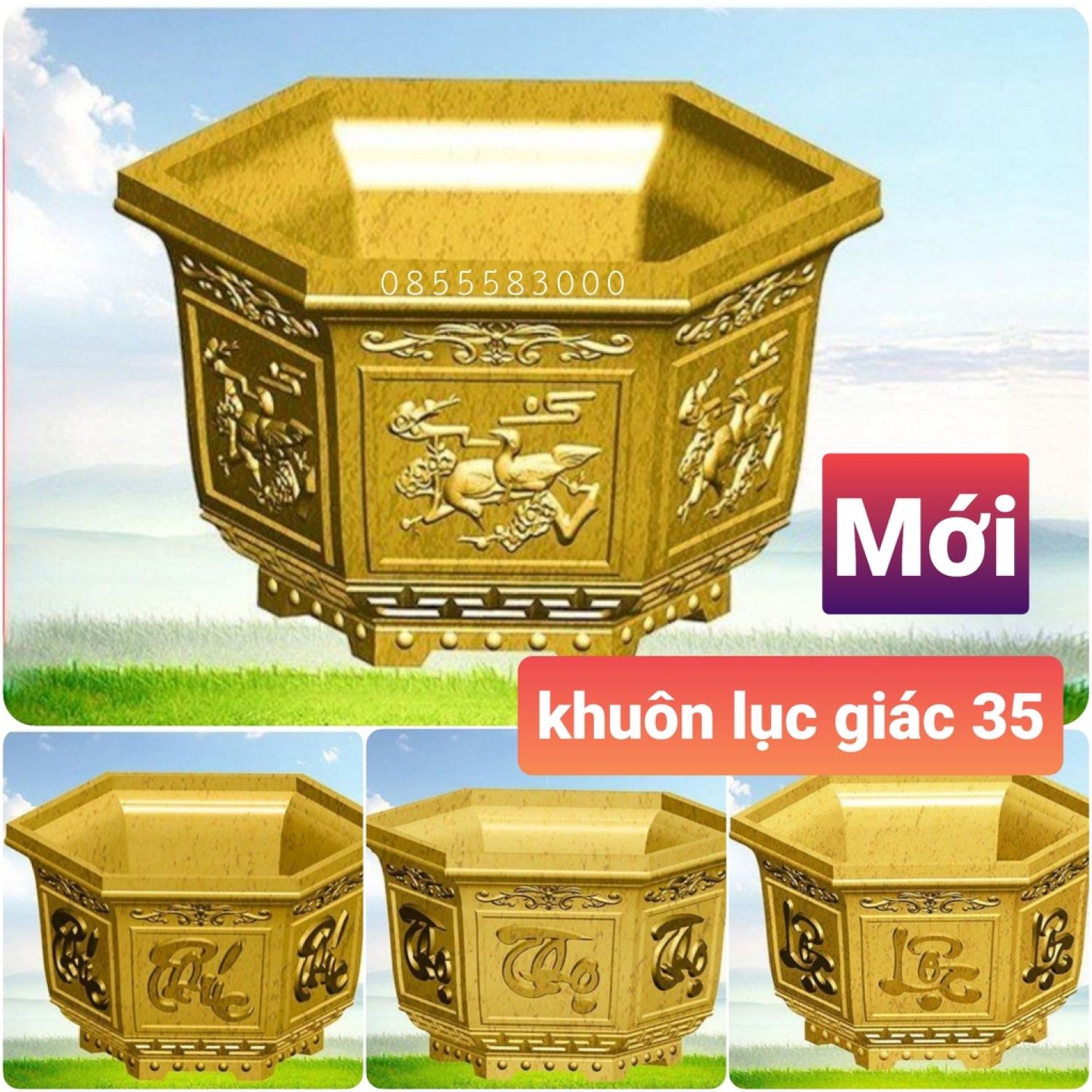 Khuôn đúc chậu cây cảnh lục giác 35 (khuôn chậu ABS siêu bền)