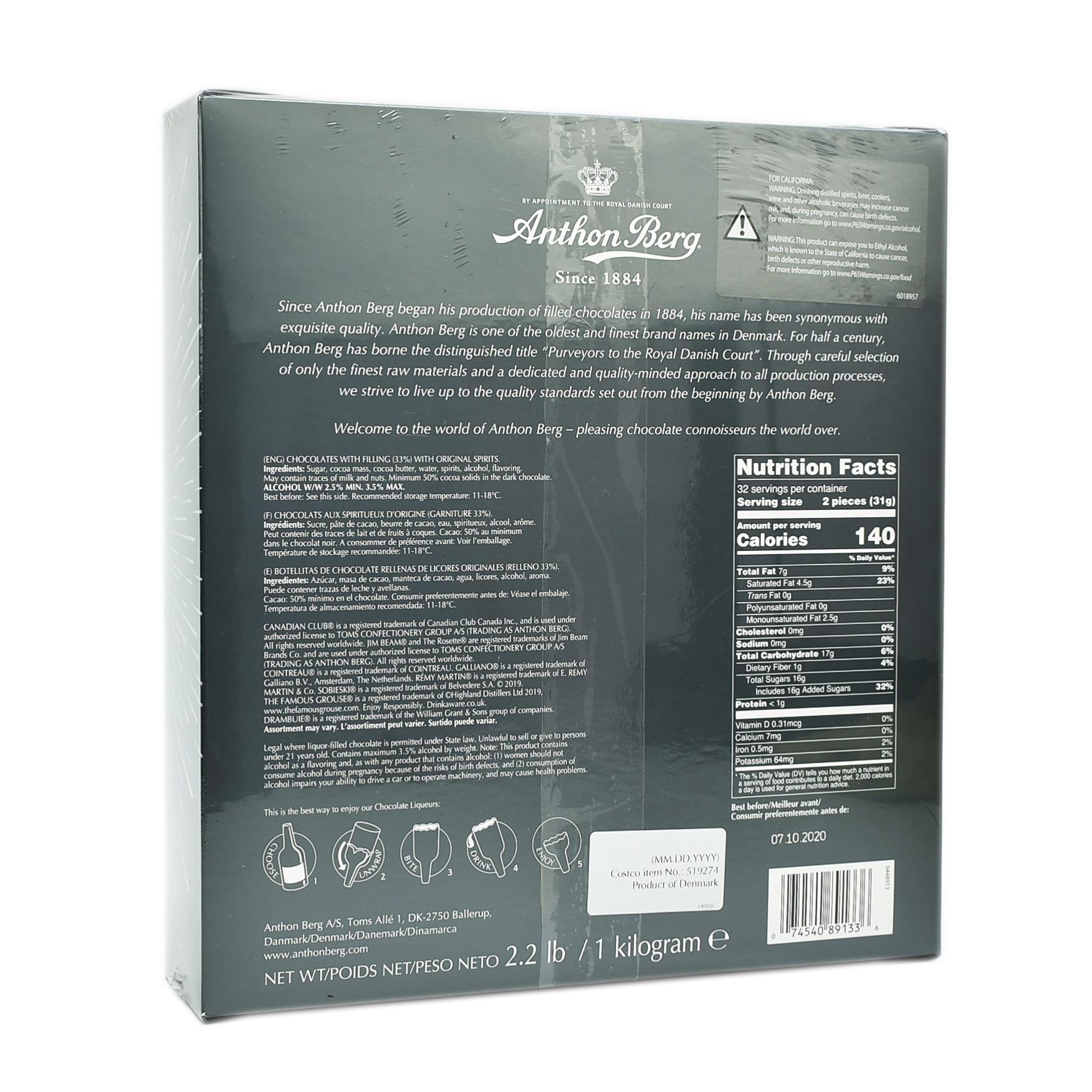 CHOCOLATE RƯỢU MỸ ANTHON BERG  DARK CHOCOLATE 64 CHAI