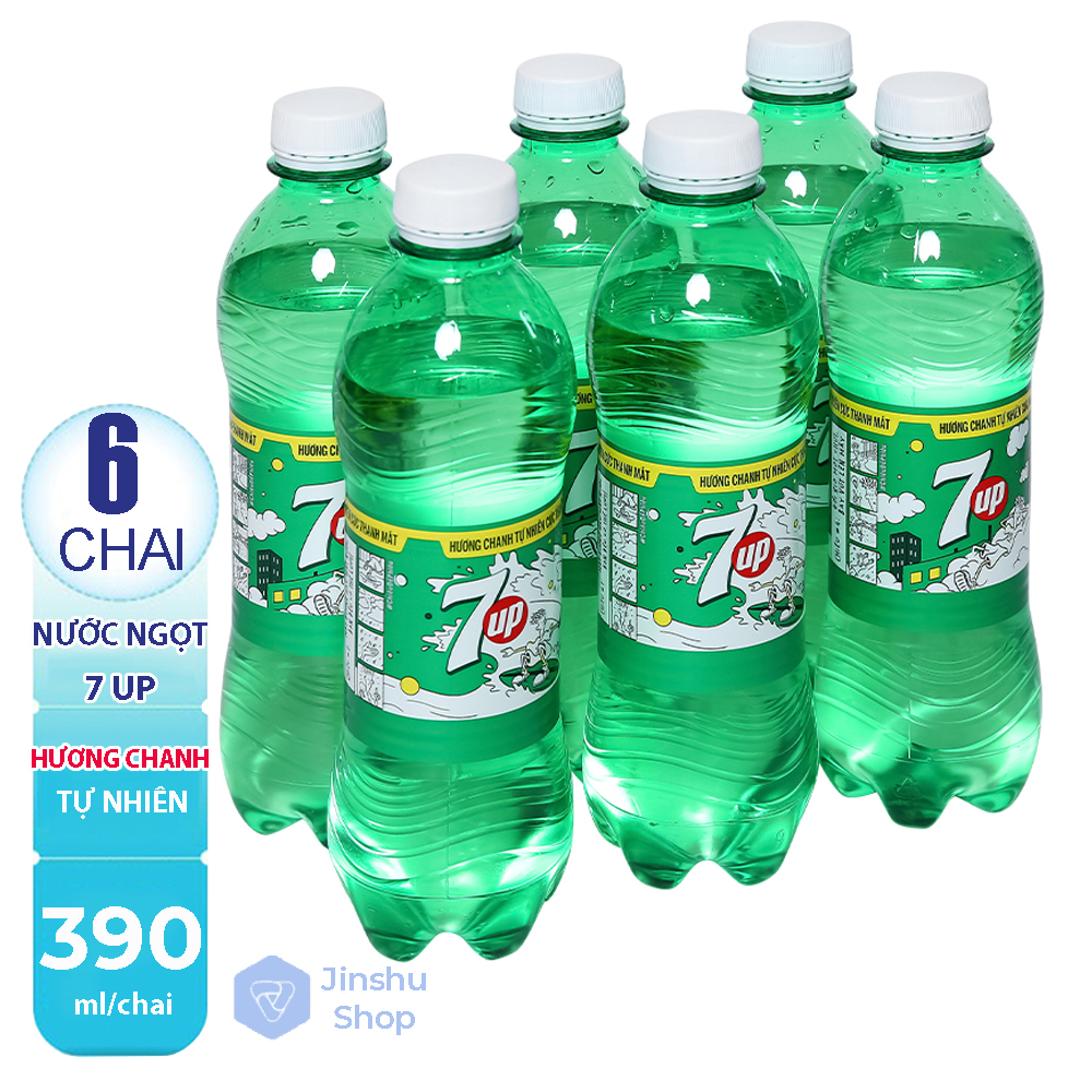 [HCM][ SẢNG KHOÁI TỨC THÌ ] Combo 6 chai nước ngọt 7 Up vị chanh 390ml (Date mới)-[ 12.12 Hot Deals ]