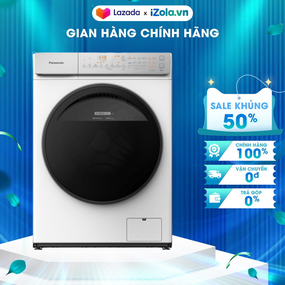 Máy giặt sấy panasonic 9.0 kg na-v90fc1wvt - giặt nước nóng stainmaster+ - tự khởi động lại - khóa trẻ em