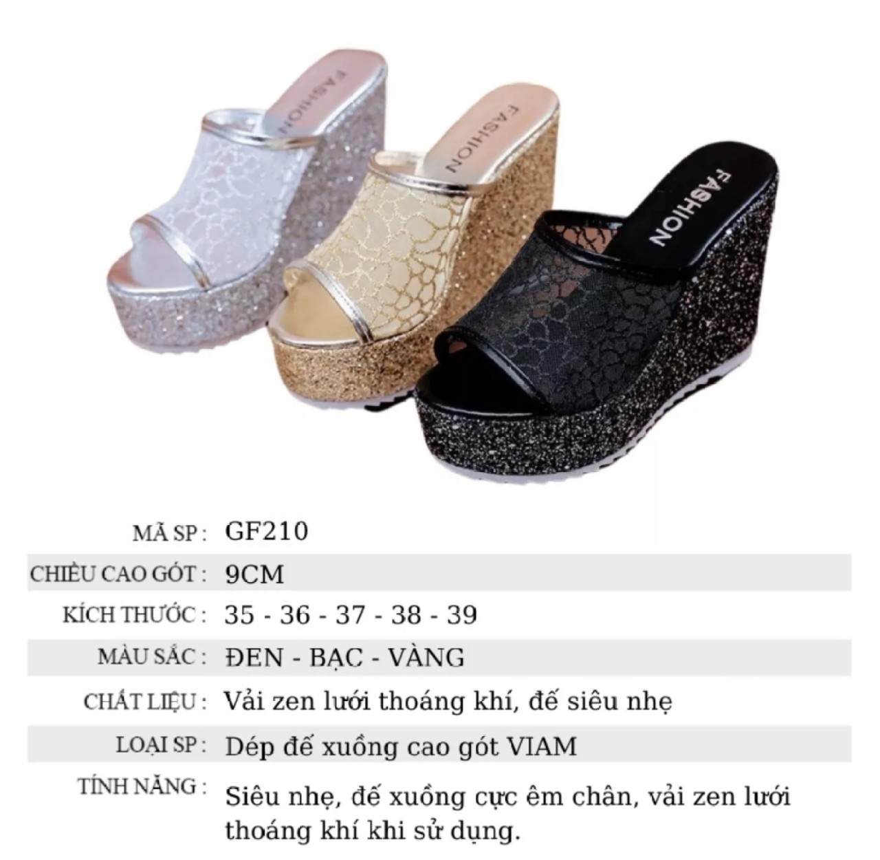 Dép đế xuồng ren 10f