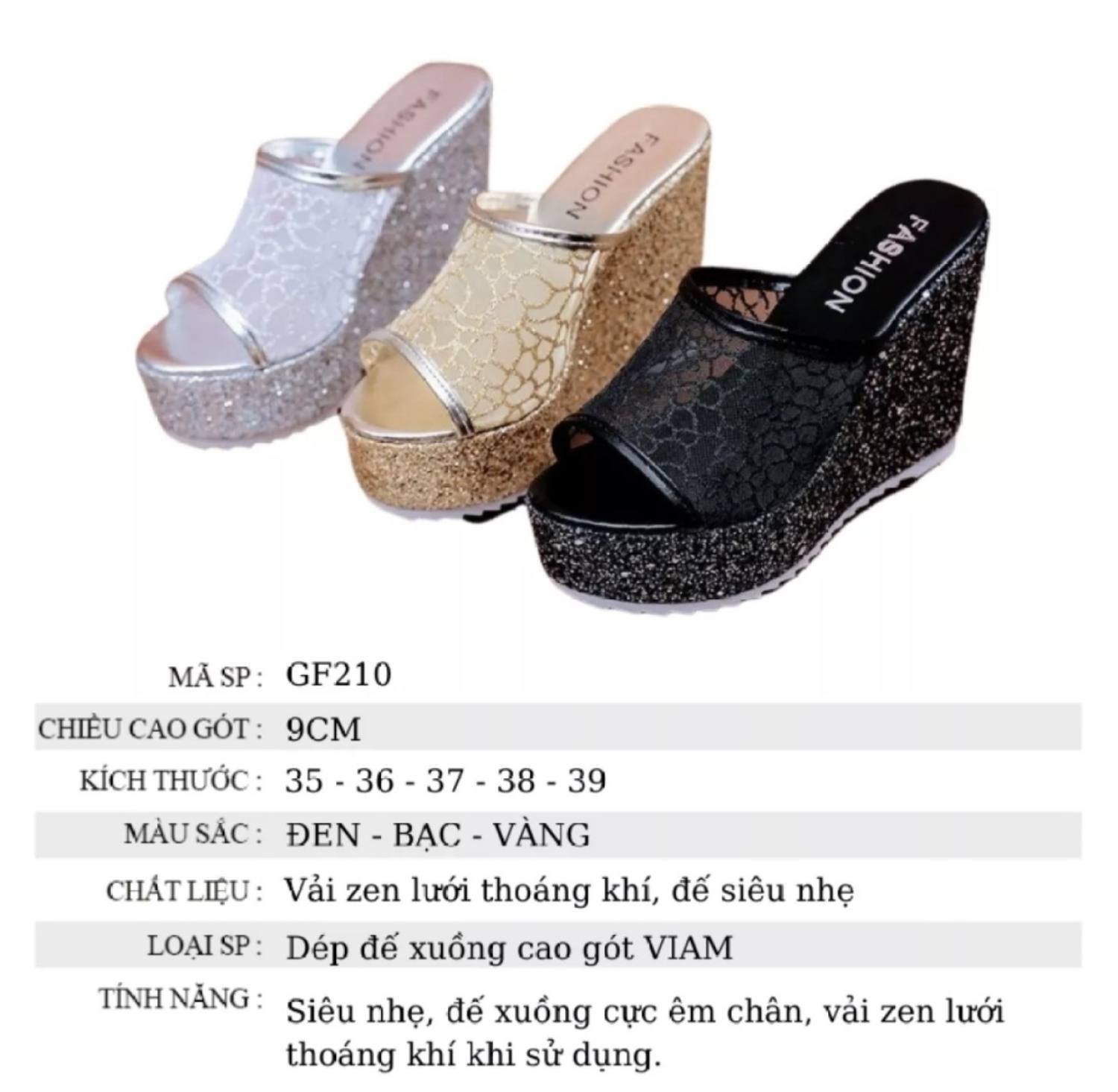 Dép đế xuồng ren 10f