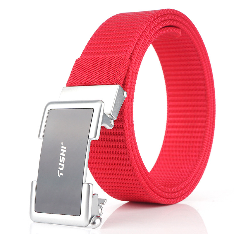 TUSHI men's medyla canvas belt nylon automatic buckle commercial style Daily life