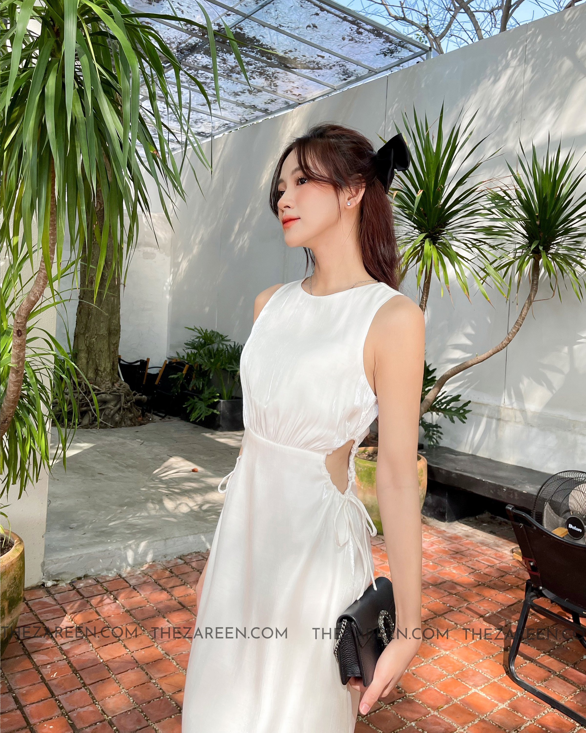 ZAREEN | ĐẦM DÀI KHOÉT EO DAX57 - TRẮNG