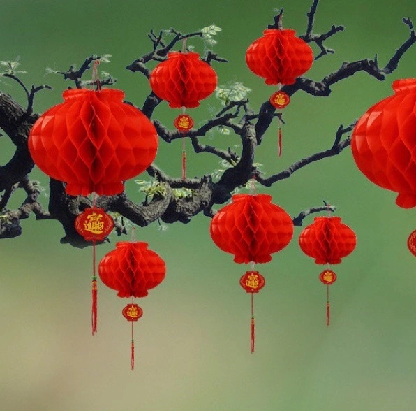 Đèn lồng đỏ nilon trang trí ngày tết, lồng đèn trang trí tiệc cưới - ht