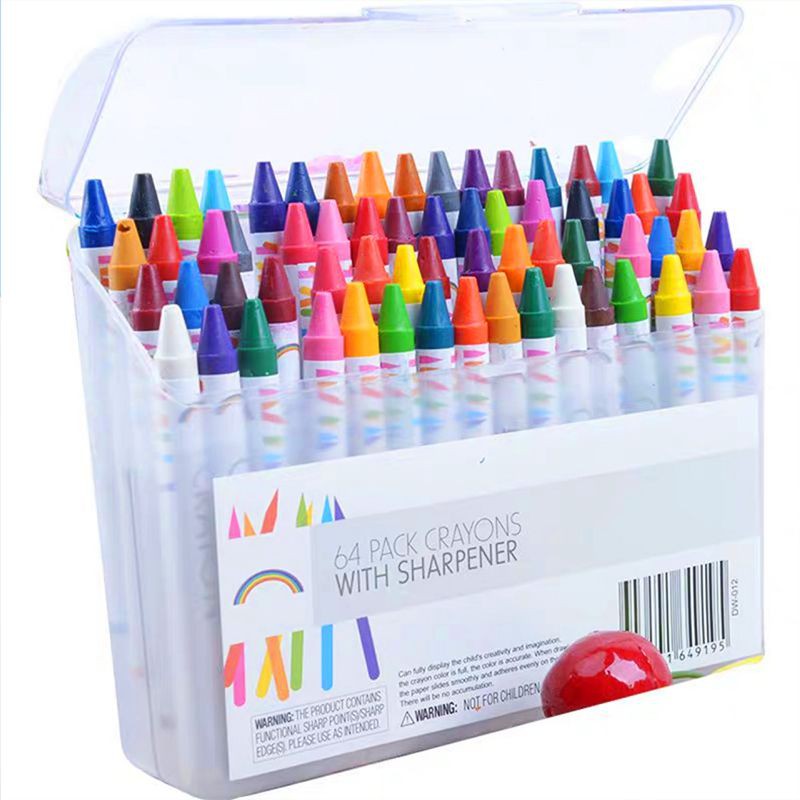 (Gift for baby) set pen color 64 details-set color-set colored drawing multi-purpose, colored pencil box, colored pencil box multi-purpose 64 details for baby meet innovative jewelry for baby from 2 đến 5 years old