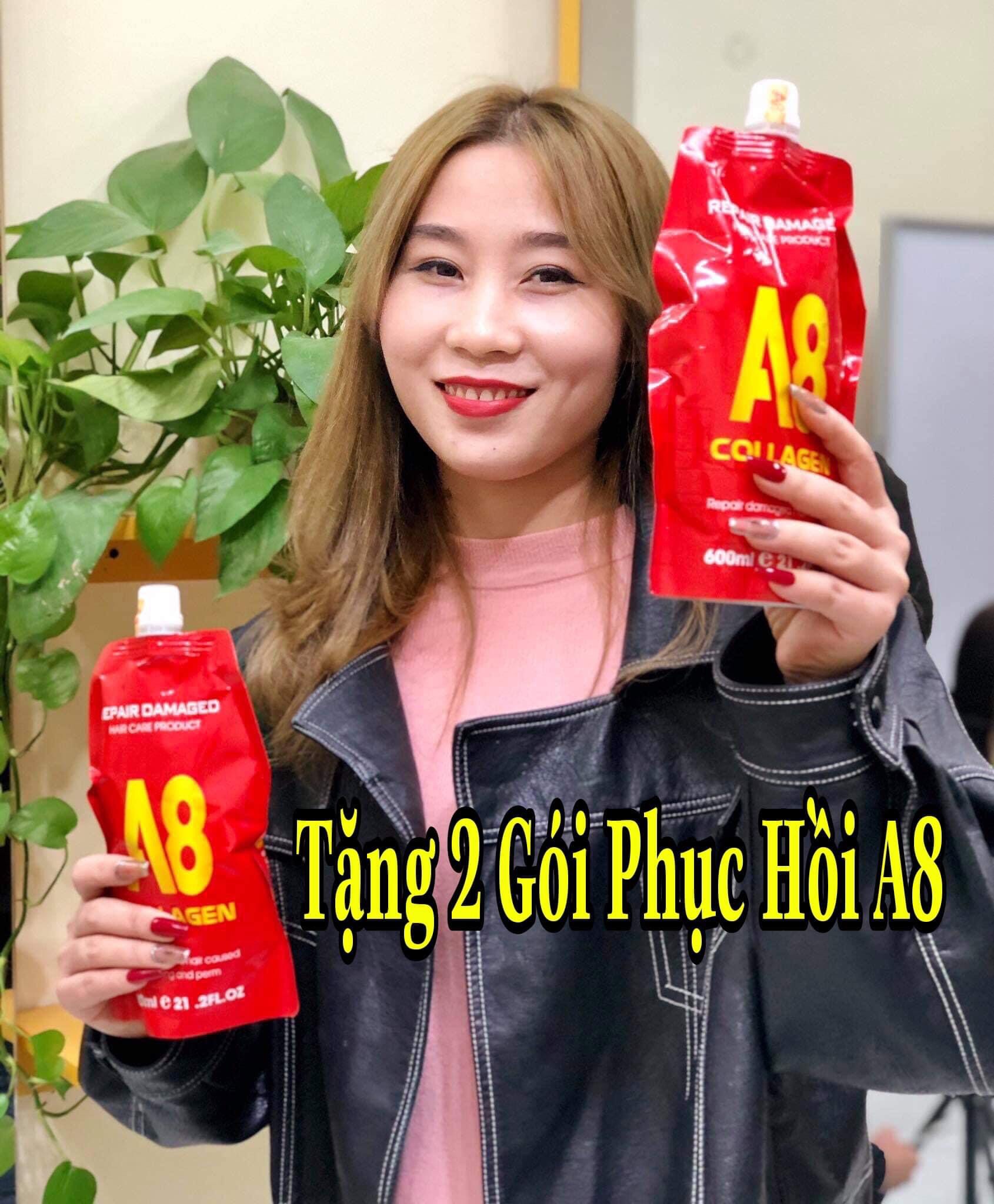 Hàng Chính Hãng Hấp phục hồi tóc hư tổn COLLAGEN A8 - 600ml Cao Cấp