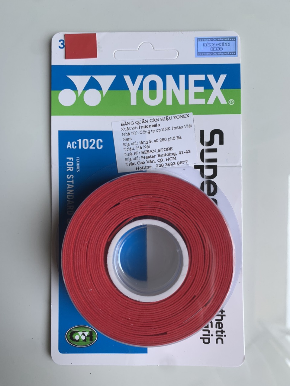 Cuốn cán vợt yonex vỉ 3 cuốn AC102C, cuốn cán vợt cầu lông, vợt ...