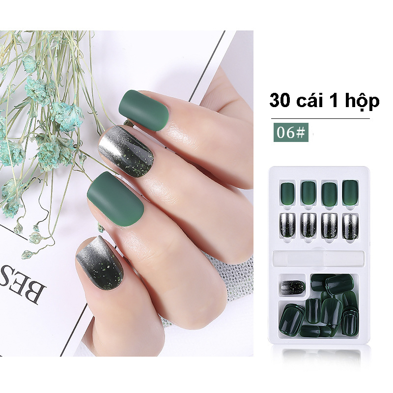 Hộp 30 Móng giả, nail giả, Kèm keo khô và keo nước, Cây dũa (30-06) giá rẻ