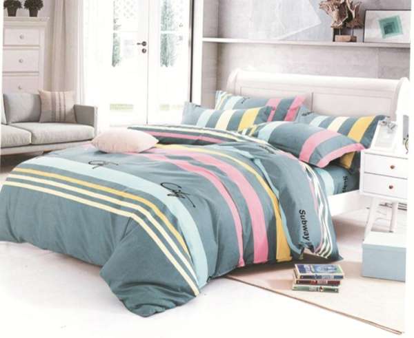 Bộ drap & chăn chần bông 100% cotton Yoona Korea (City Stripe)