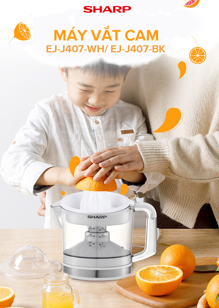Máy vắt cam tự động Sharp J407-BK