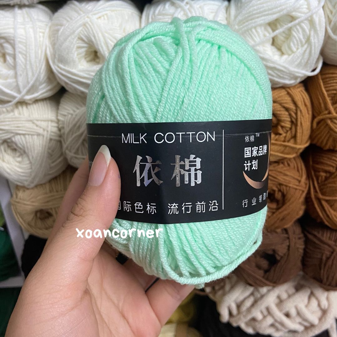 Len Milk Cotton 50g - Milk Cotton mác đen 50g (mã 01 - 50)