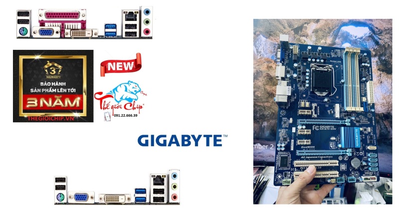 [HCM]Bo Mạch Chủ (Mainboard) GIGABYTE B75M-D3V (CTY Box-3 Năm) 4 KHE RAM