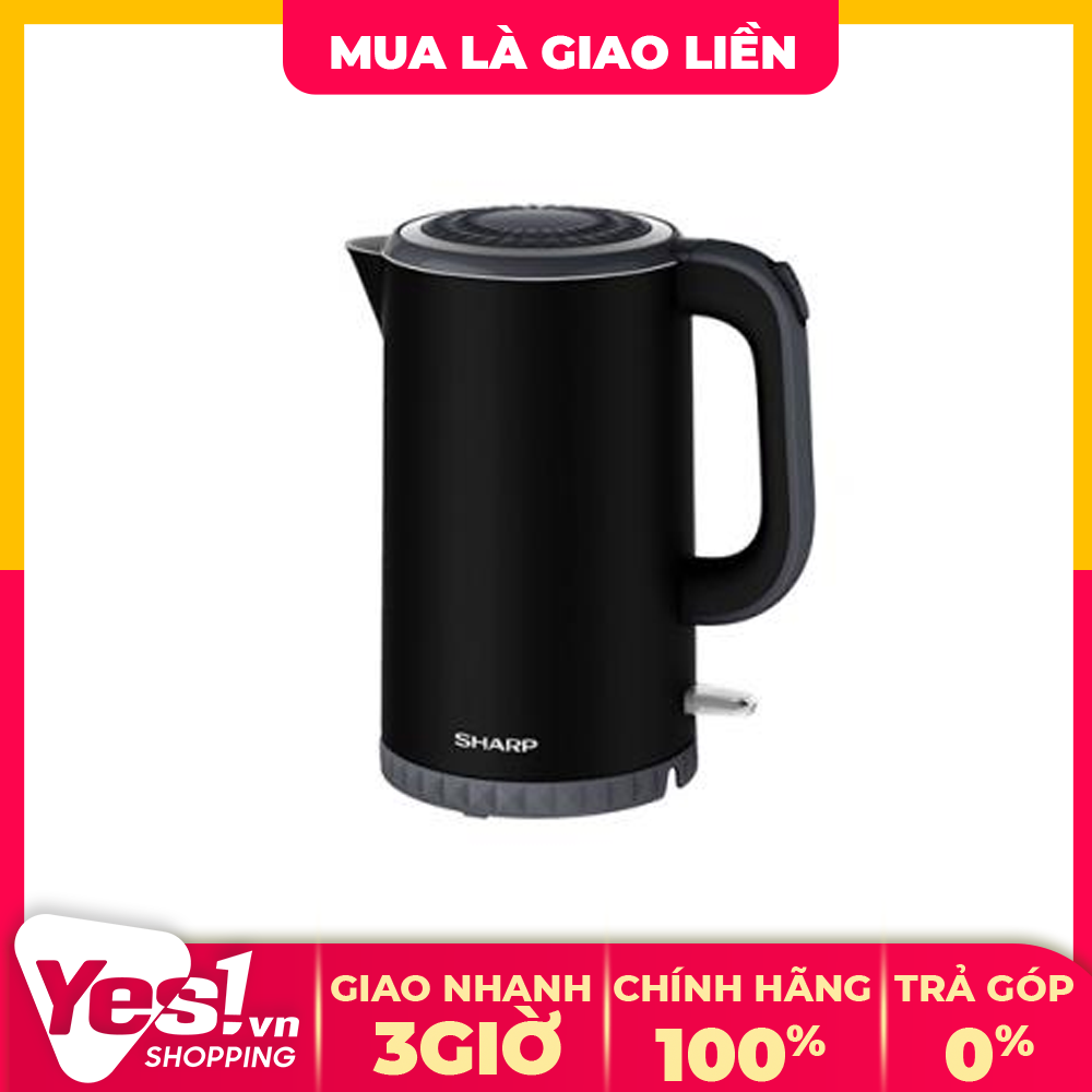 Bình đun siêu tốc sharp 1.7 lít ekj-17evps-bk - bảo hành chính hãng - voucher 10% lên đến 800k