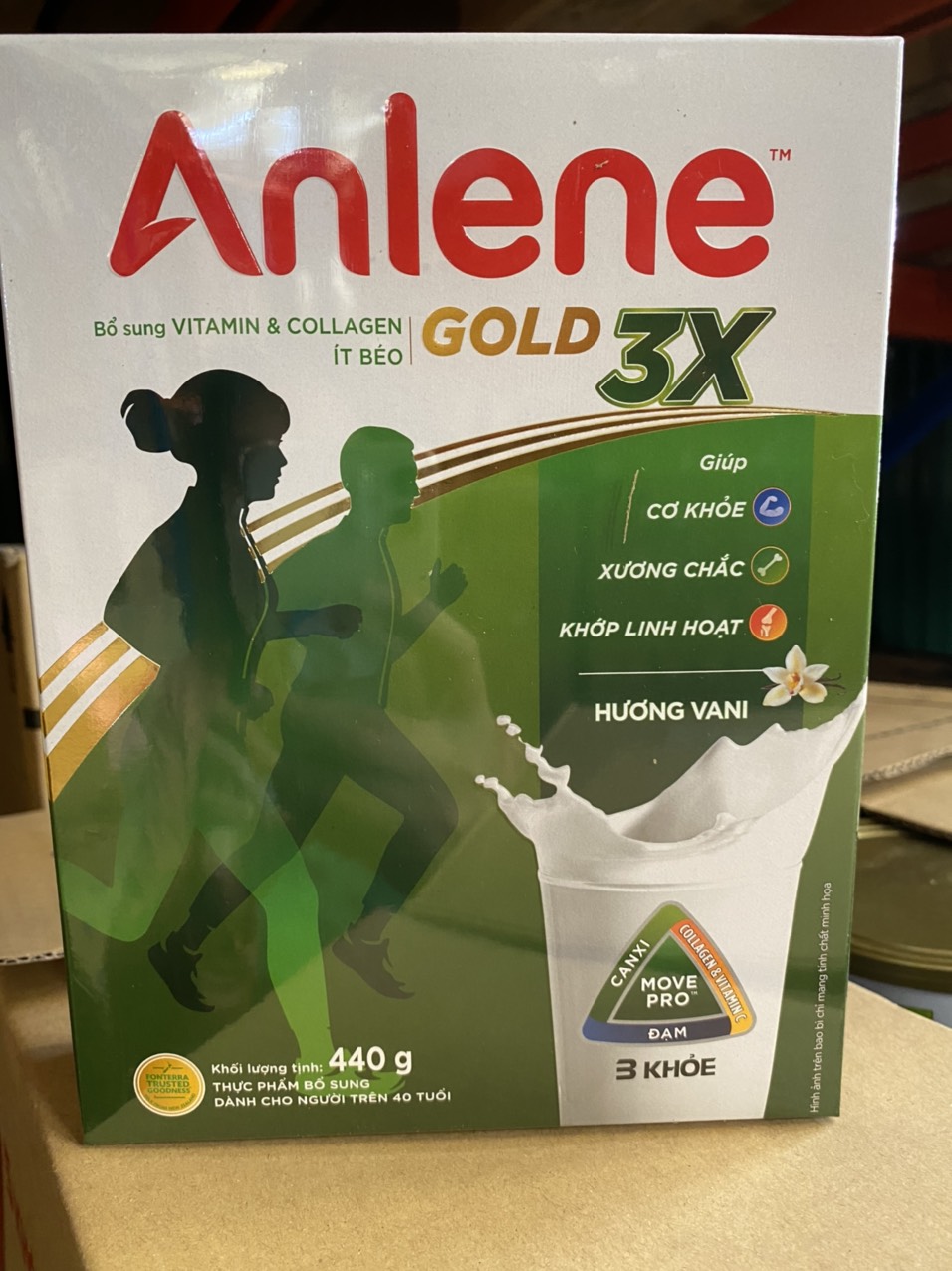 Sữa bột Anlene 3X Hộp 440g Vani (trên 40 tuổi)