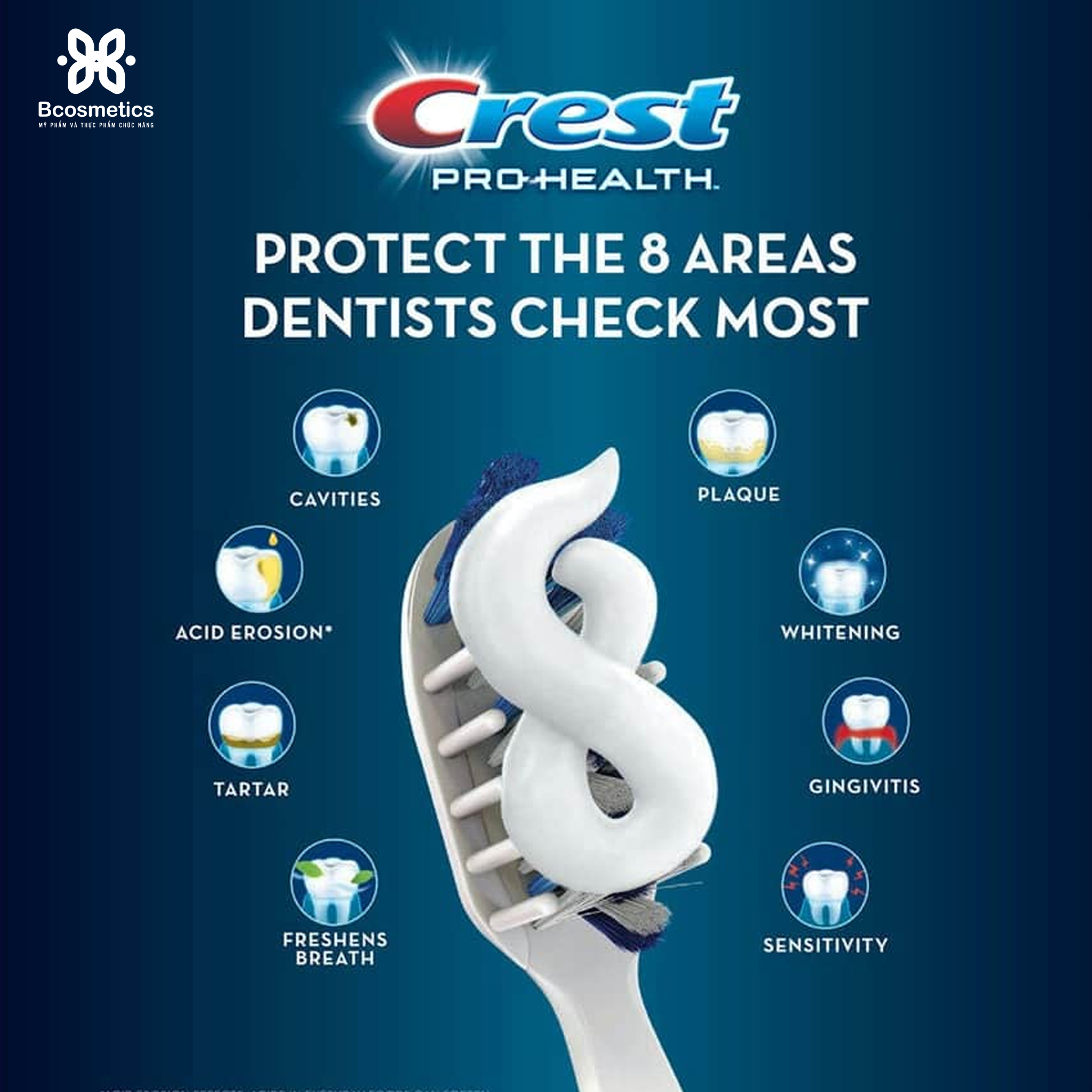 Kem đánh răng Crest Pro Health Advanced Whitening 164g