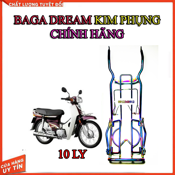 baga giữa INOX xi titan 7 màu dành cho honda dream thai, super dream