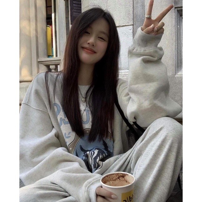 Set bộ 🌸 Set quần áo nữ dài tay in hình mùa đông style Hàn Quốc Ulzzang dành cho nữ PHULA unisex oversize