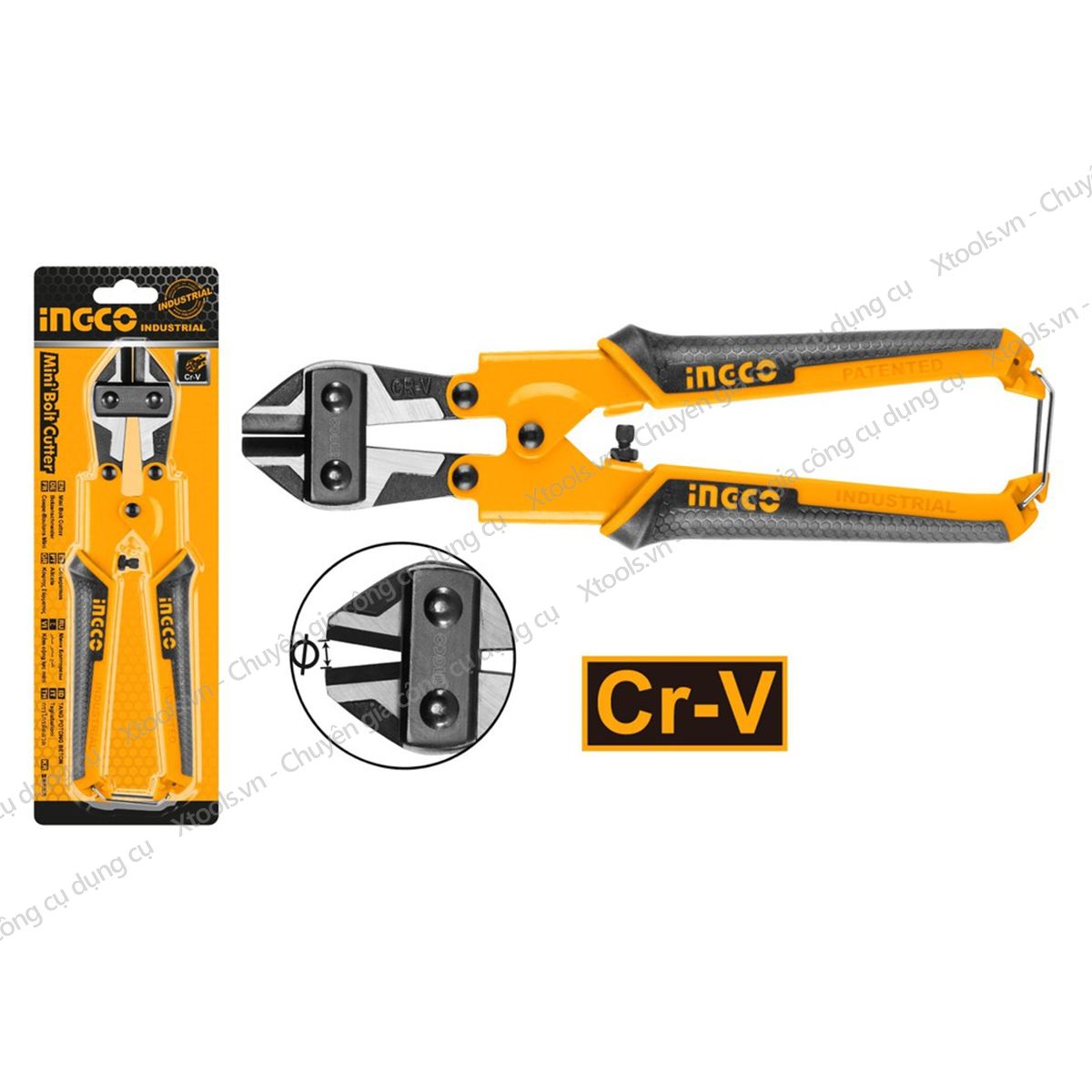 Kìm cộng lực đa năng mini INGCO HMBC0808 8" Kềm cộng lực chất liệu thép Cr-V chống rỉ siêu cứng cắt sắt kim loại cáp dây điện