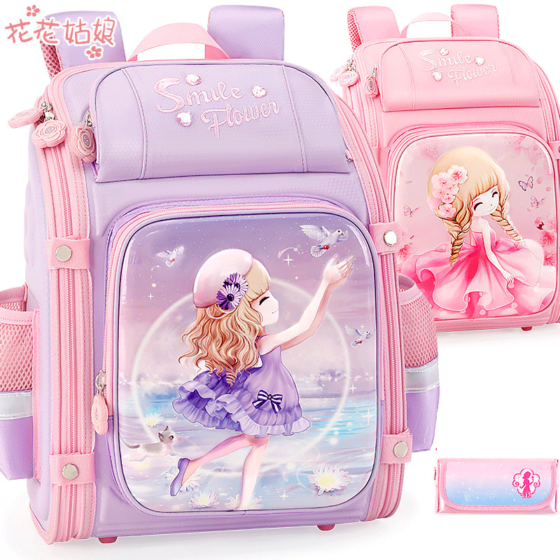 [LOẠI XỊN- ĐƯỢC CHỌN MÀU] Cặp đựng sách vở chống gù cho bé gái hình công chúa dành cho học sinh cấp 1 (lớp 1-4), Balo đi học siêu nhẹ chống thấm nước cao cấp, Balo di hoc sieu nhe chong tham nuoc cao cap