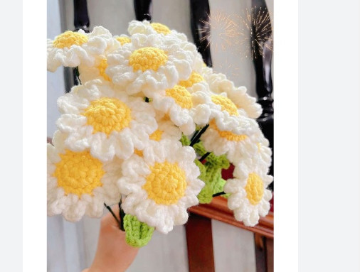 HOA CÚC HỌA MI BẰNG LEN