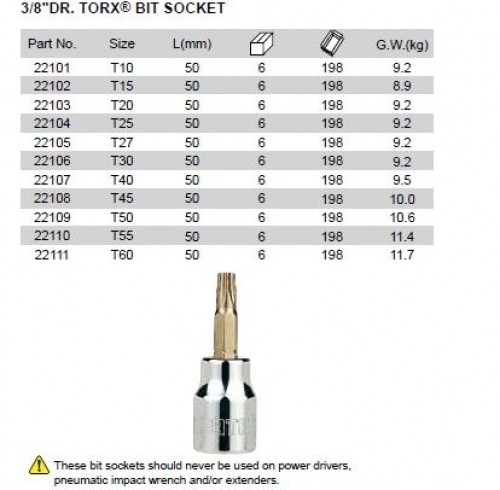 Đầu tuýp mũi sao 3/8" SATA