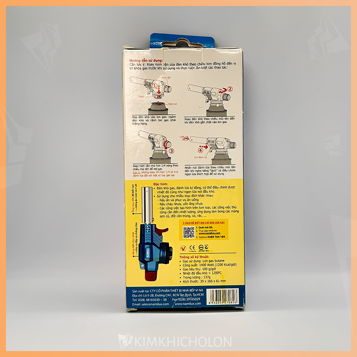 Đèn Khò Gas NaMilux TS1719RN - Chính Hãng