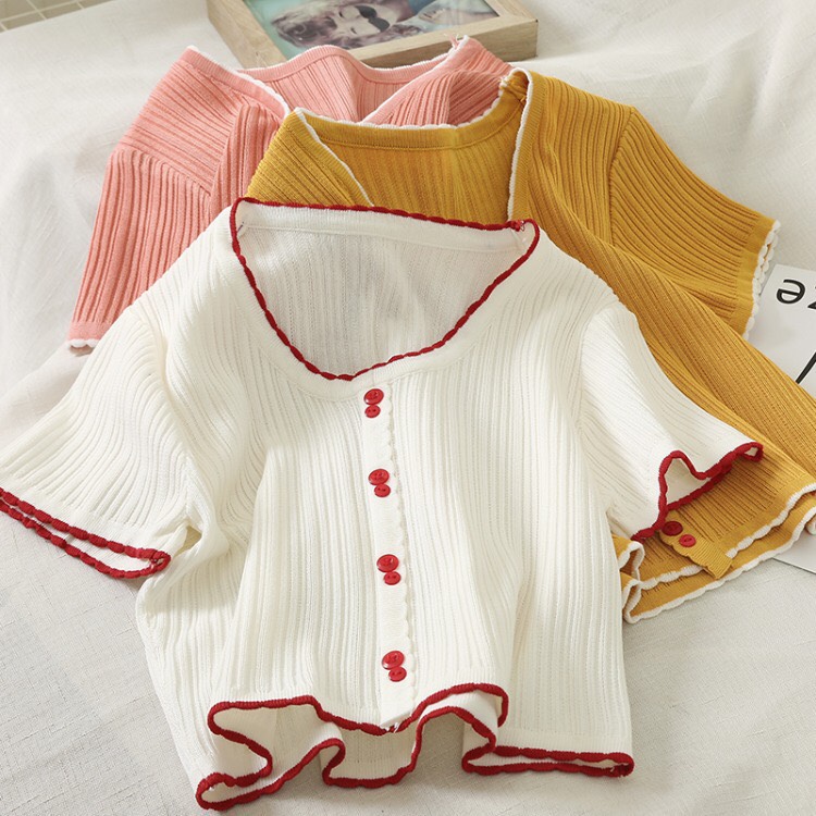 Áo len croptop nữ chất len mongtoghi mùa thu 2020 weekend