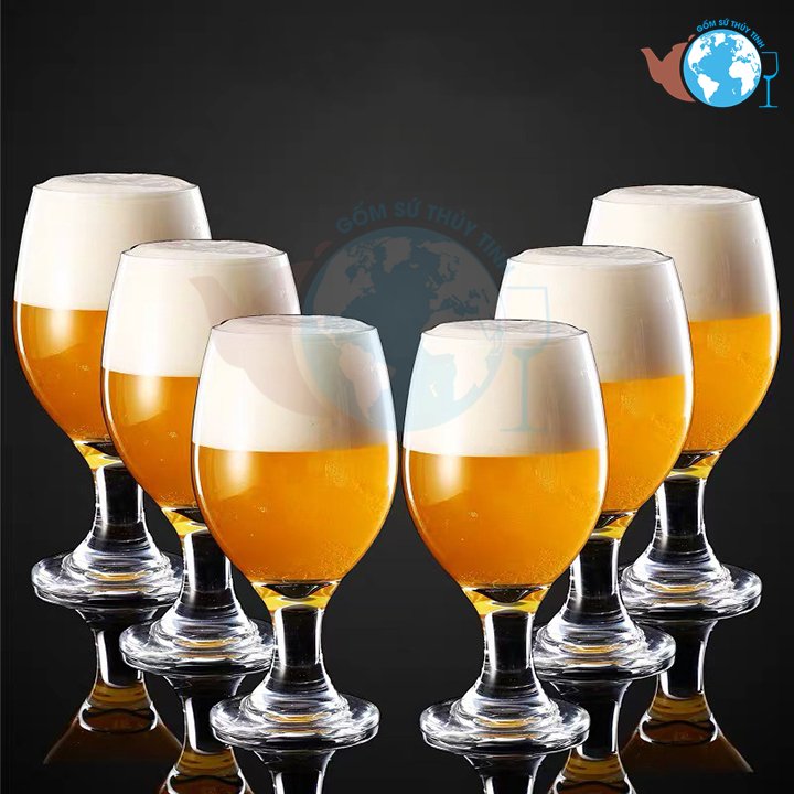 [HCM]Bộ 6 ly thủy tinh uống uống bia GL1804 - 400ml cao cấp Deli 6 ly uống sinh tố