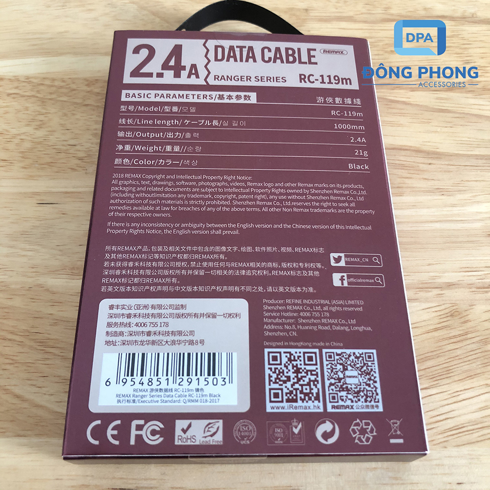 Cáp Sạc Nhanh Remax RC-152m Cổng Micro USB Chính Hãng