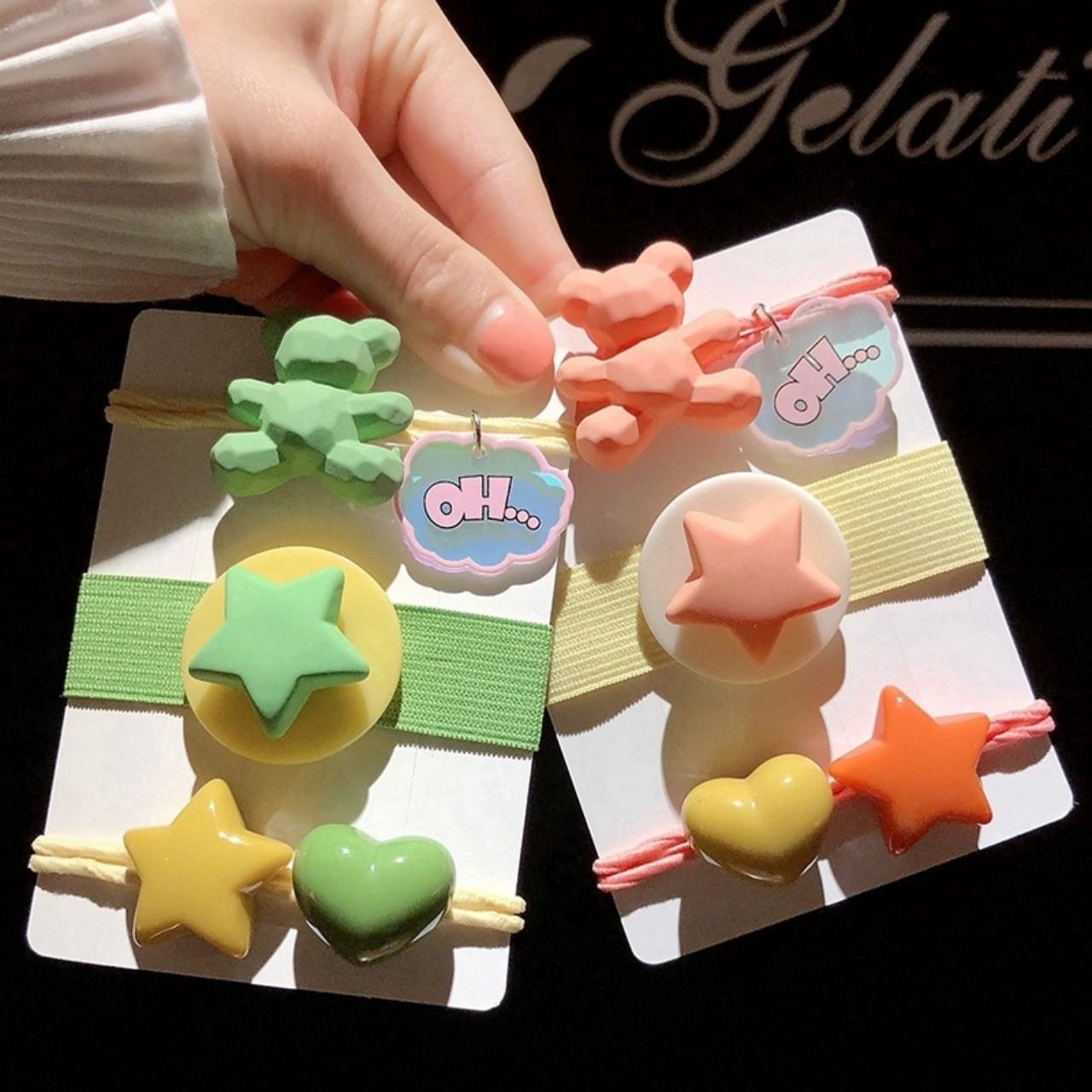 COMBO 3 DÂY CỘT TÓC CUTE SAO - TIM - GẤU
