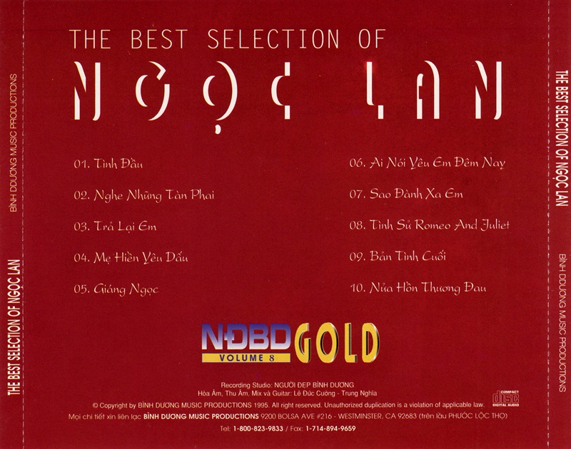 [MDCD] Bộ 2 Đĩa CD The Best Of Ngọc Lan