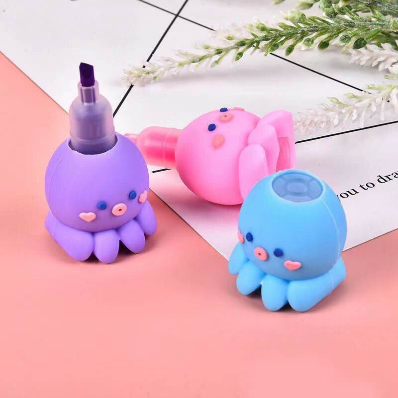 Bút Dạ Quang 6 Màu Bạch Tuộc Dễ Thương 😘