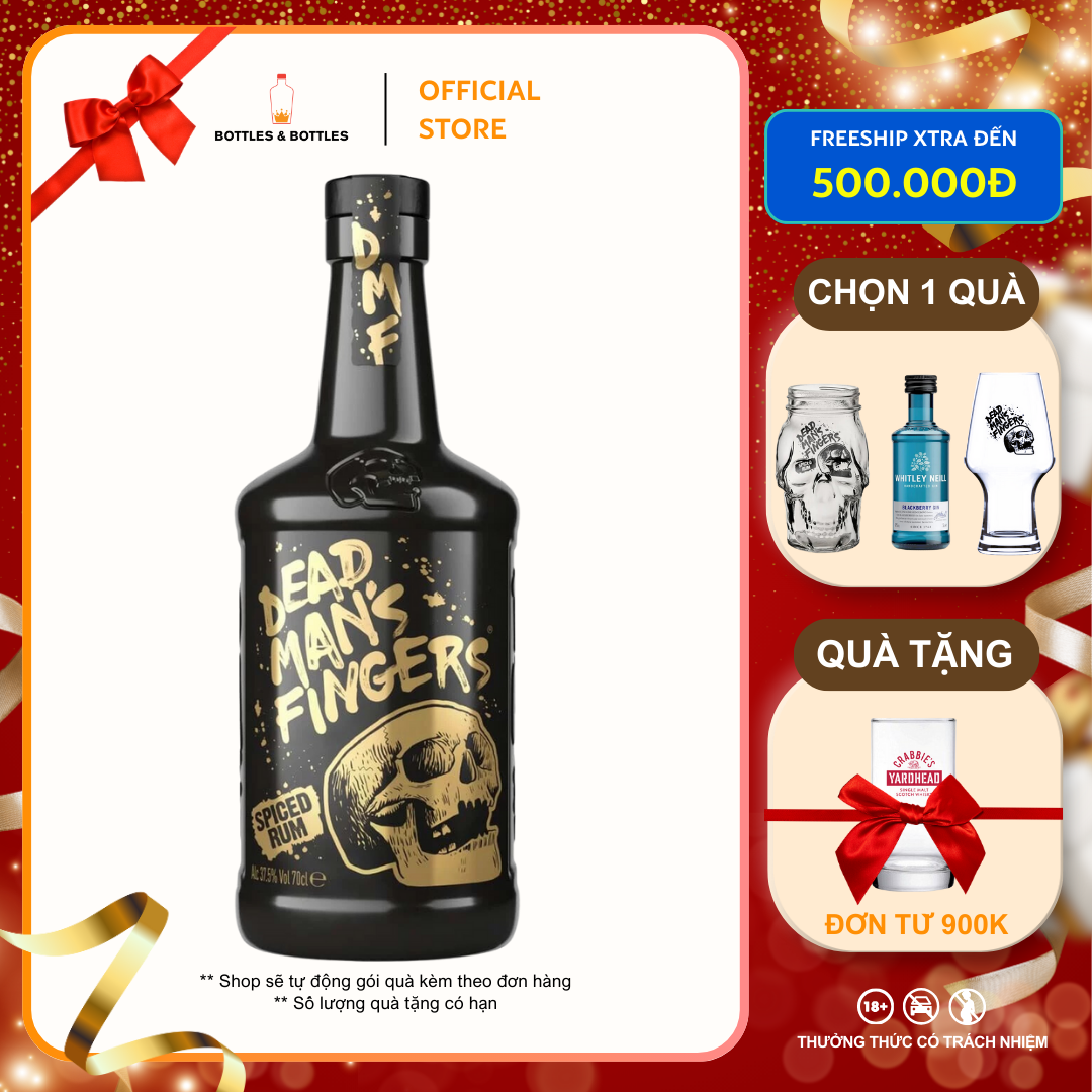 [Genuine] Dead Man's Fingers Spiced Rum - 700ml -37.5%