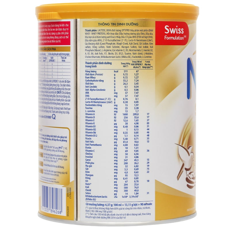 (HSD T5-2024) Sữa Bột NAN Supreme Pro Số 1 800g (0 - 6 Tháng).