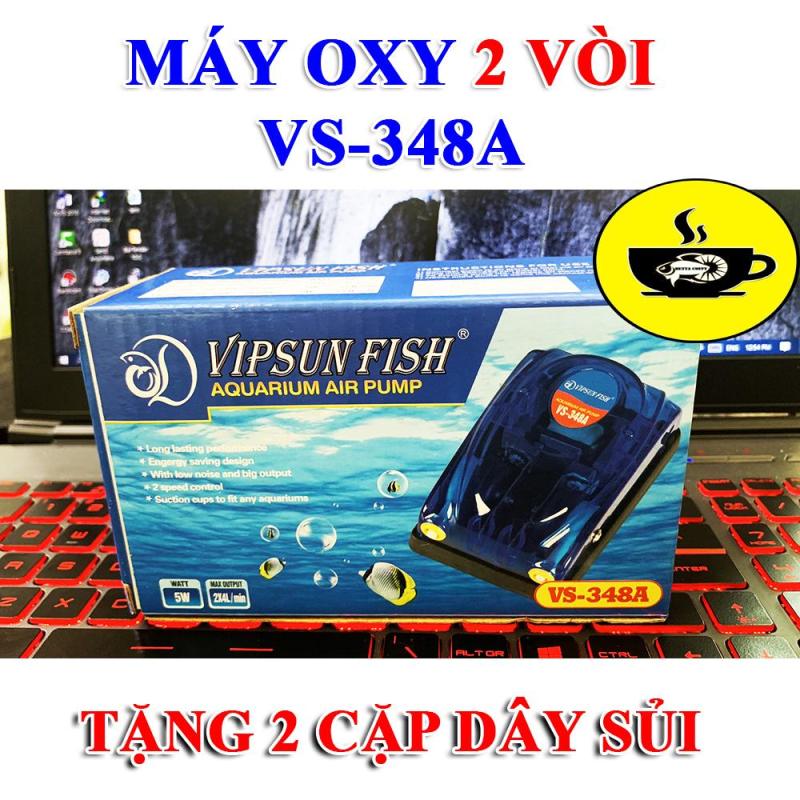 ❄️ Máy bơm oxy hồ cá 2 vòi VIPSUN FISH VS - 348A Tặng Dây + Sủi oxi