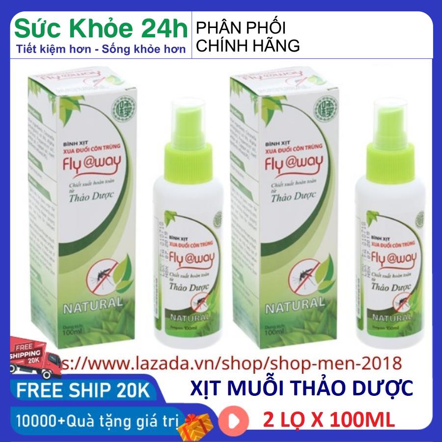COmbo 2 chai tiInh dầu sả chanh xua đuổi muỗi cho cả gia đình - xịt xua đuổi muỗi và côn trùng Fly AWay 2 chai x 100ml - shop men 2018