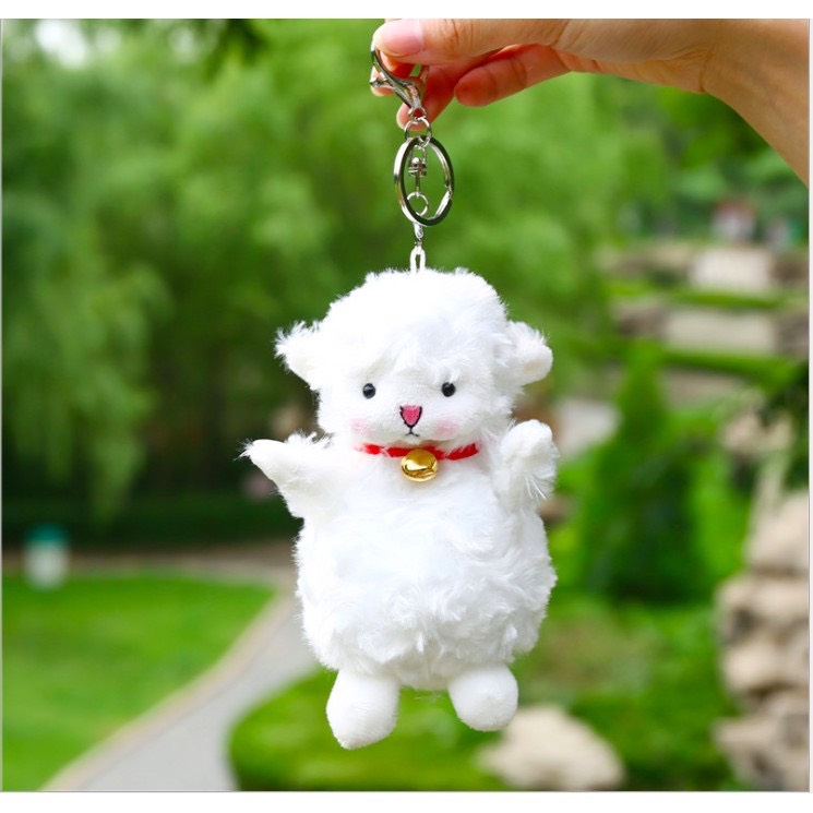 Móc khóa bông - CON CỪU - Móc treo balo túi thời trang