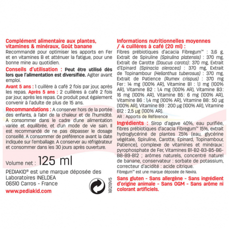 Vitamin Pediakid 125ml bổ sung Sắt và Vitamin B cho bé