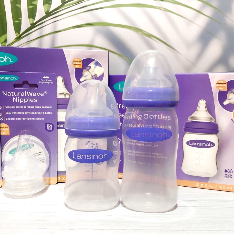Bình sữa Lansinoh 160ml/240ml chọn núm S/M/L